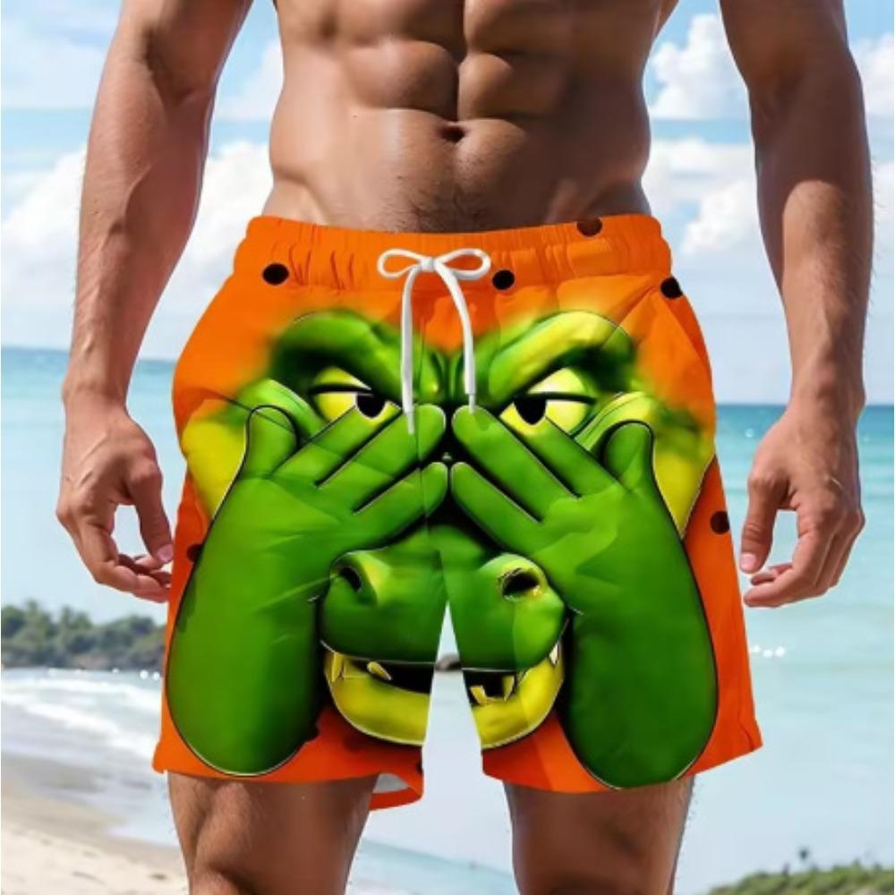 Summer Men s 3D Printed Beach Pants Fashion Versatile Breathable Trend Casual Vacation Style S