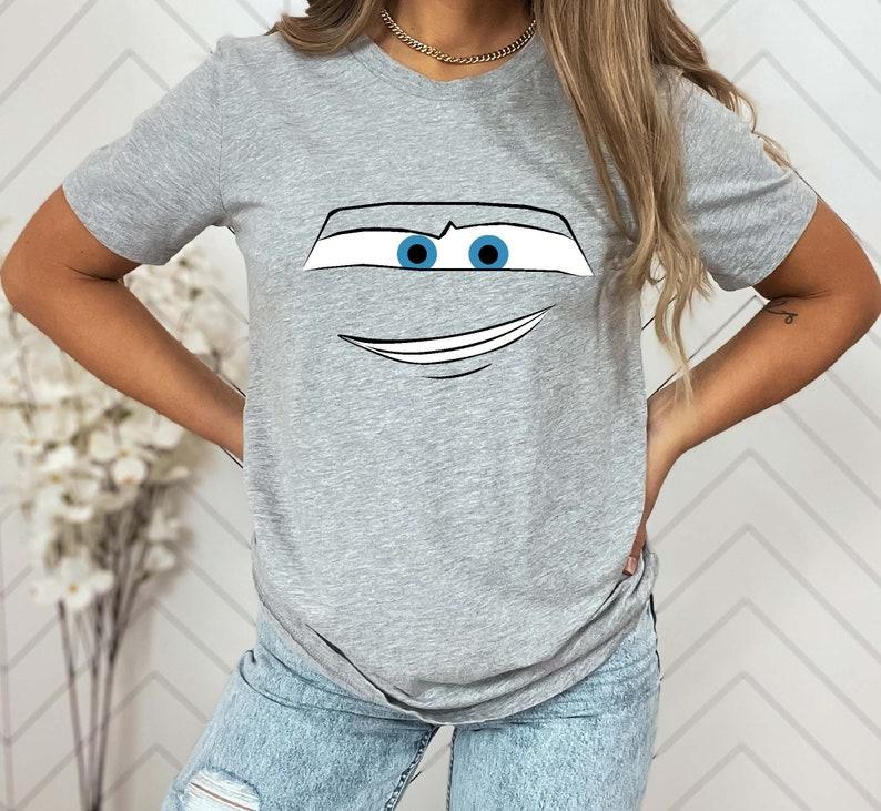 

Retro Lightning Big Face McQueen pattern Printed TShirt Cars Animation Casual Comfortable Short Sleeve tops clothing 4XL