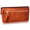 [VOICE] Graffiti Italian Cowhide Leather Women's Ultra-Thin Flap Long Wallet in Gift Box, Orange