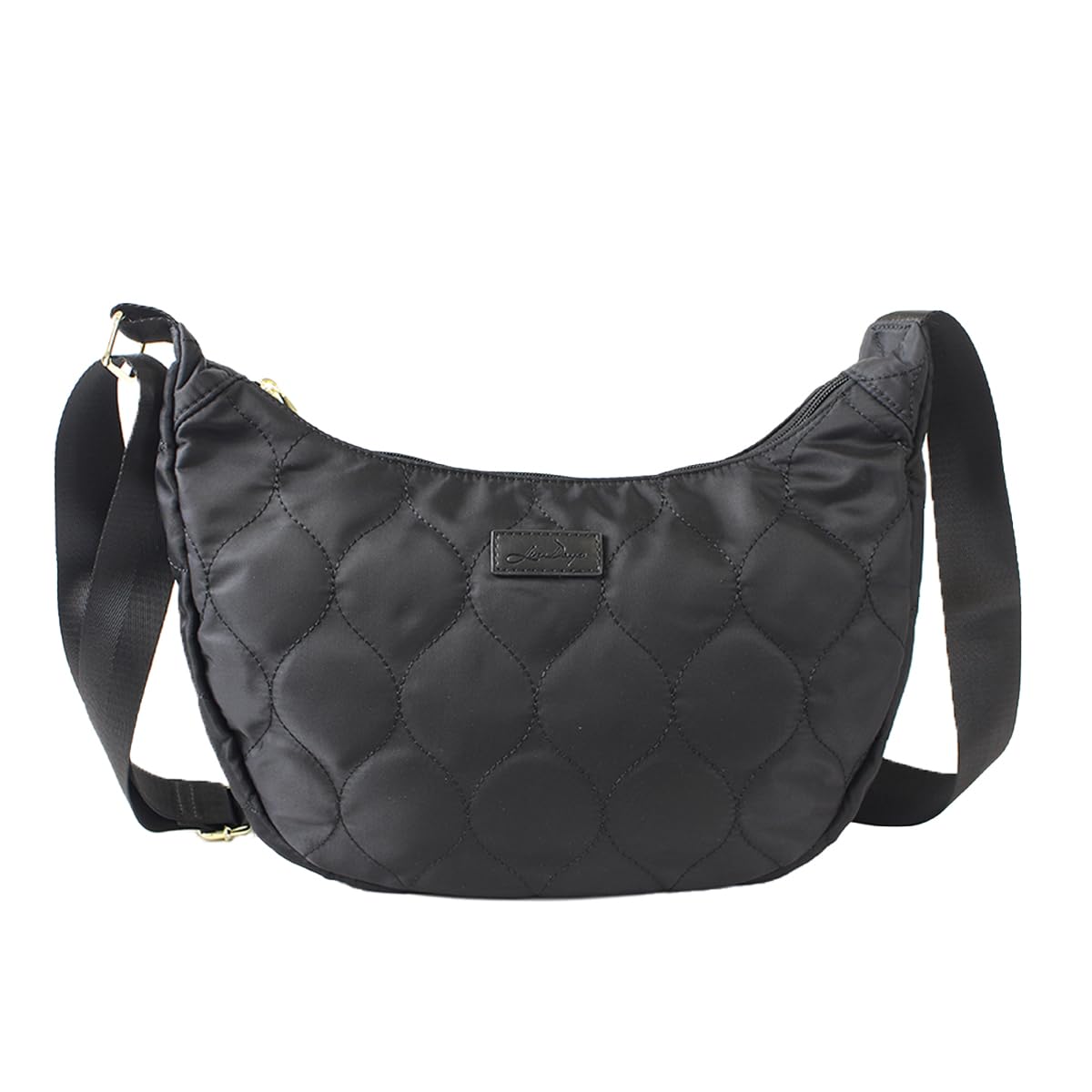 

Lizdays Nylon Shoulder Women s Bag, Crossbody, Lightweight, Boat-Shaped, Water-Repellent (Black)