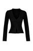 Women's Fashionable Stylish Sweater Black Glitter Slit Detailed Knitwear Sweater