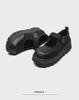 Women's Black Matte Leather Mary Jane Derby Shoes with Thick Sole and Round Toe, Men's Retro British Style.