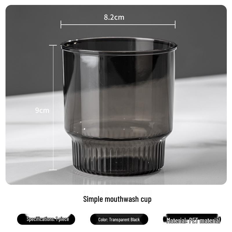 Punch-Free Wall-Mounted Bathroom Set: Toothbrush Holder & Mouthwash Cup Storage Rack