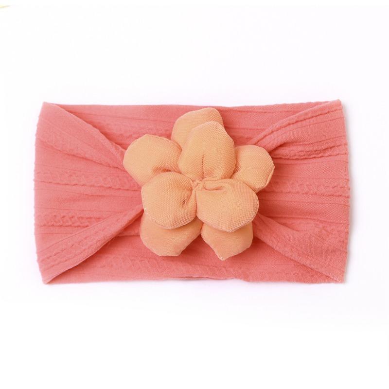 New Twist Children's Headband, Baby Soft Nylon Lift Flower Seamless Wide Headscarf, Baby Headband