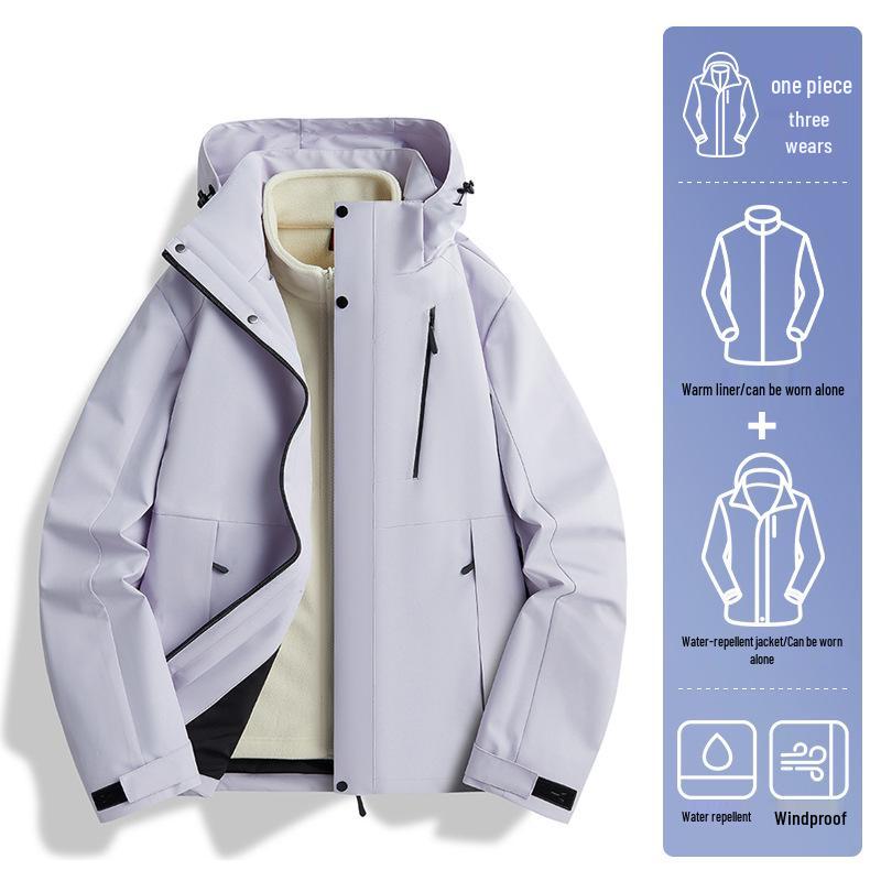 Woodpecker 3-in-1 Windproof Jacket with Removable Fleece Lining for Men & Women – Autumn/Winter Casual Outerwear