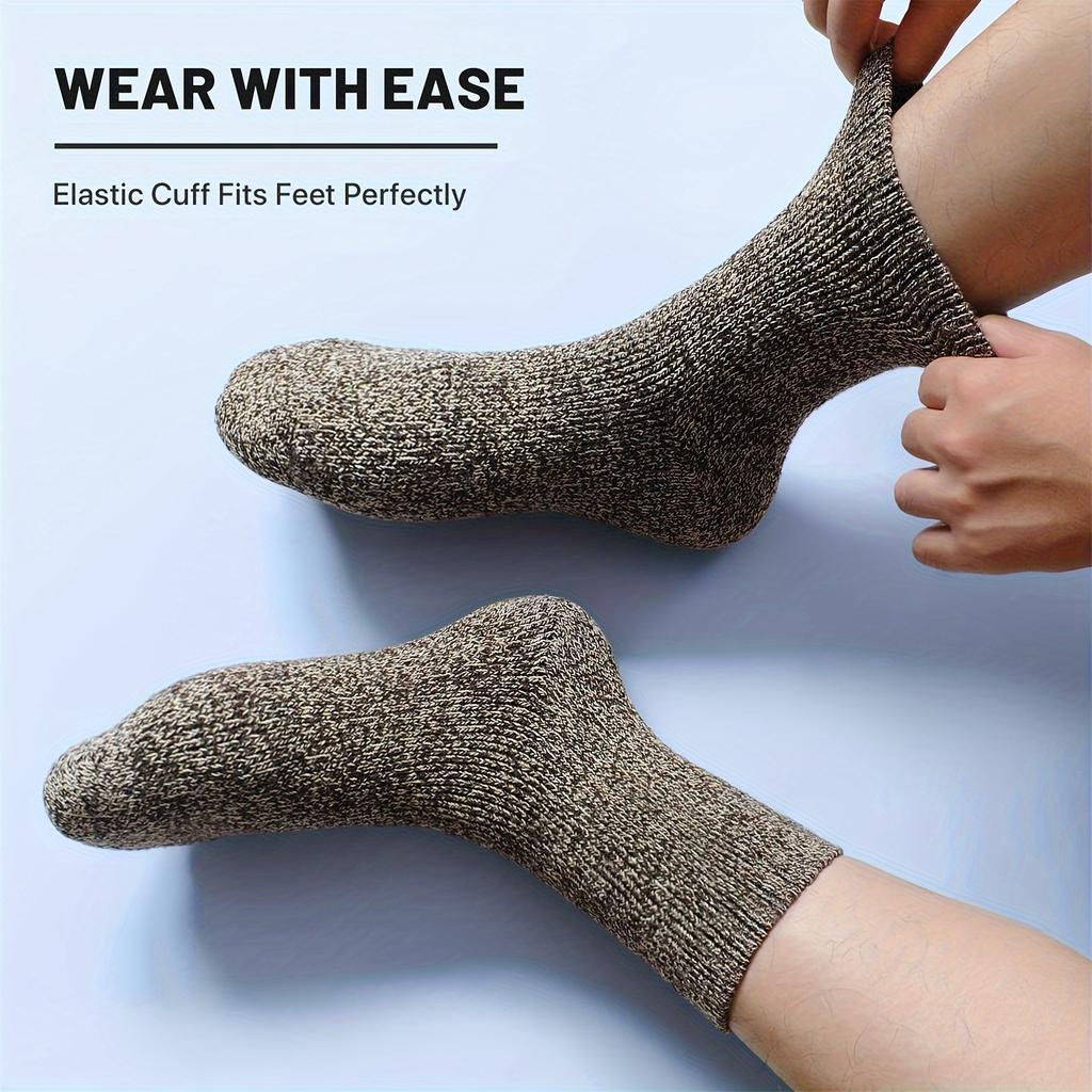 5 Paar Dicke Woll-Wintersocken für Damen - Gemütliche, Warme Sport- & Wander-Kniestrümpfe, Perfekt für Kaltes Wetter