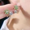 Korean Style Green Floral Summer Earrings - Elegant, Versatile, Sweet Studs for a Fresh, Fashionable Look