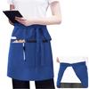 Waitress Aprons with 3Pocket Waist Aprons Commercial Waiter Half Apron with Extra Long Straps for Restaurant Server Work