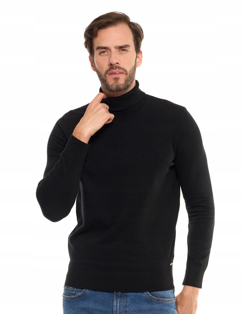 Men's Sweater Elegant Classic Turtleneck Fashionable Long Sleeve MORAJ S black