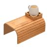 Space Saving Sofa Arm Organizers Foldable Bamboos Tray With Antitip Design For Snacks Bowls Books Electronics