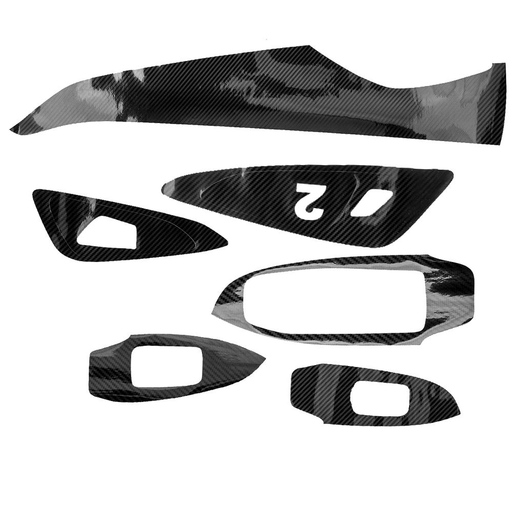 3D/5D Schwarzer Auto-Innentürgriff-Schalttafel-Aufkleber, Kohlefaser-Stil, LHD, passend für Chevrolet Malibu 2016 2017