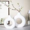 Drop-Proof Donut-Style Vase: Imitation Ceramic Ornament for Living Room Decoration.