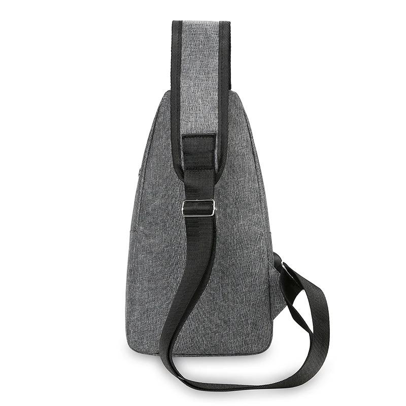 New Men'S Portable Usb Smart Chest Bag Crossbody Bag Canvas Lightweight Casual Men'S Bag