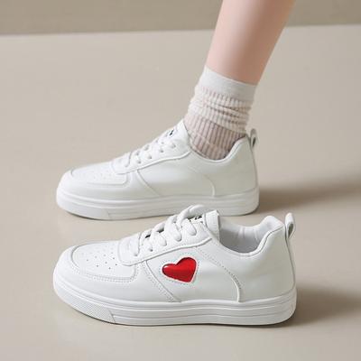 Flat-bottomed Fashion Little White Shoes Spring New Love Casual Single Shoes Student Lace-up Women's Board Shoes