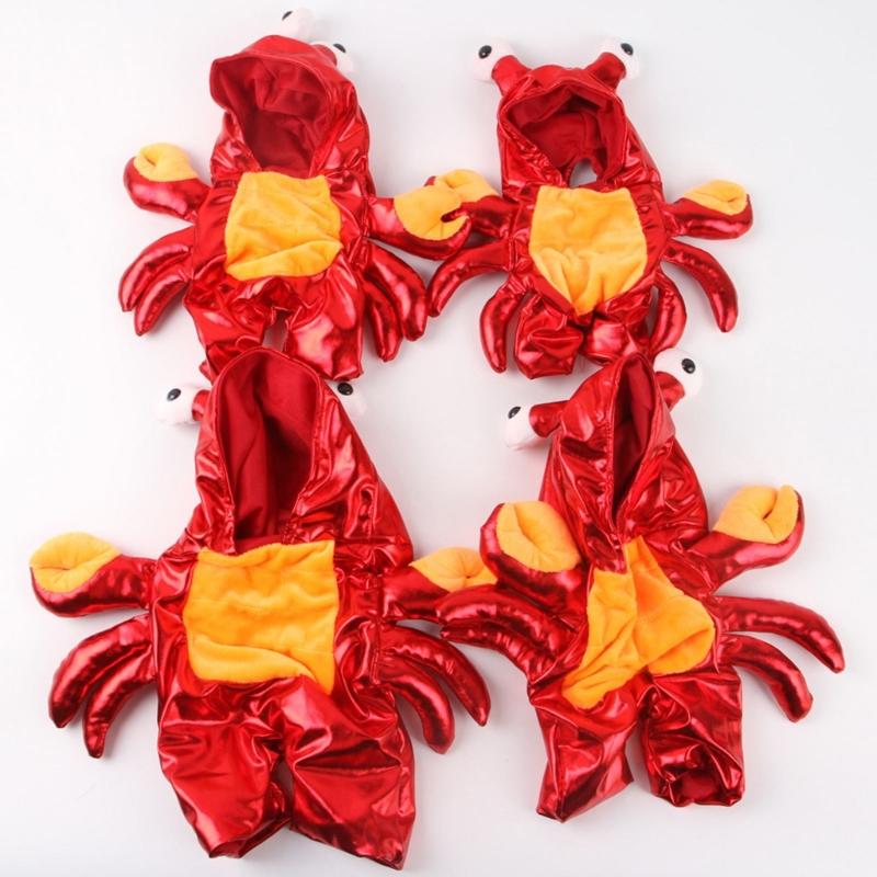 Dog Polyester Puppy Pet Small Dog Clothes, Cartoon Crab Costume Cold-Weather Pet Cartoon New Year Cosplay Dress Crab