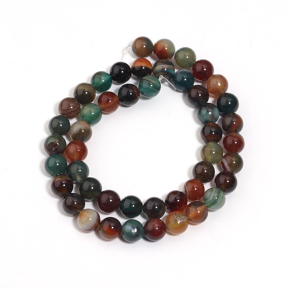 1 Strand Natural Peacock Stripe Agate Stone Beads Round Loose Beads For Jewelry Making DIY Bracelet Accessories 4/6/8/10/12mm