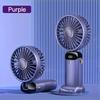 Portable Mini Fan With 6 Speeds LED USB Rechargeable Charging Small Foldable Battery Fans Handheld Desk Bedroom Indoor Outdoor
