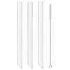 3pcs 14*200mm High Borosilicate Glass Straws Reusable Drinking Straw Set with Brush for Smoothies Bubble Tea Bar Accessories