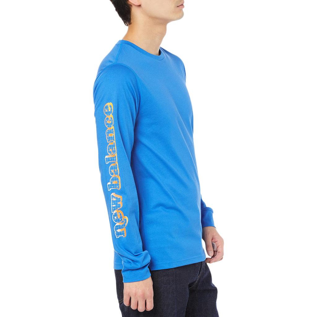 New Balance Sweatshirts Men's Blue Crew Neck Moderate Regular MT21065-SBU