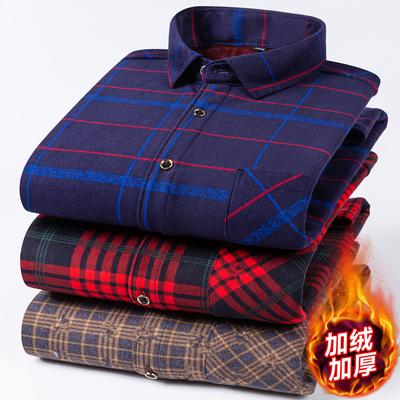 2026 Thickened Flannel Men's Shirt Long Sleeve Plaid Stripe Fleece Double Sided Casual Business Slim Man Clothing Plus 8XL 7XL
