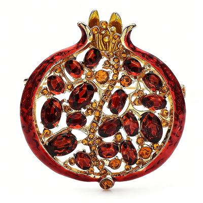 Spille Spilla Pianta Melograno Cristallo Rosso Per Donne Gioielli Estivi Sacchetto Regalo Accessorio per Abito