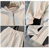 Women's 2-Piece Casual Tracksuit, Zip-up Collar Sweatshirt Elastic Waist Pants Loose Fit Loungewear Set