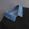 Cowboy Fake Collar Versatile Deep Blue Light Blue Pointed Collar Sweater Shirt Collar Fake Collar