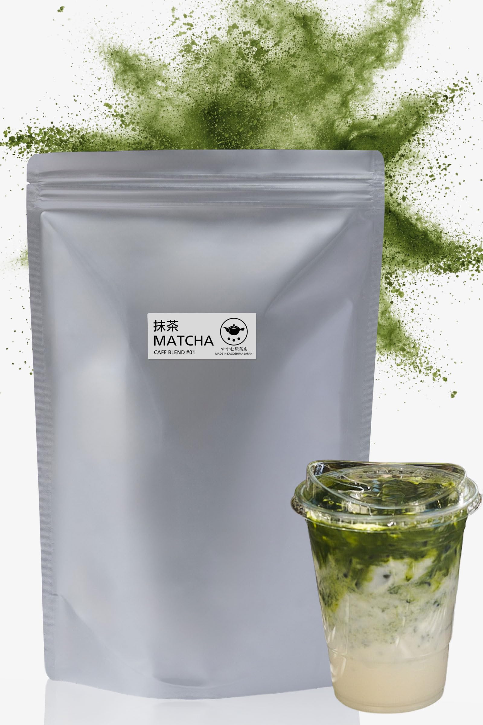 Latte Exclusive Kagoshima Matcha 1kg Darker Gentle For Matcha Powdered Green Susumuya Tea Shop Grocery Line CAFE BLEND [Matcha × 100% Prefecture]
