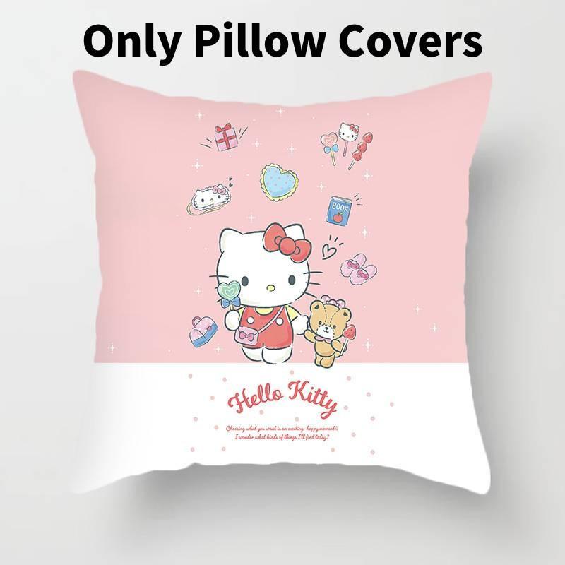 Hello Kitty Plush Pillow Cover With Soft Peach Skin Fabric For Bedroom And Couch Decor