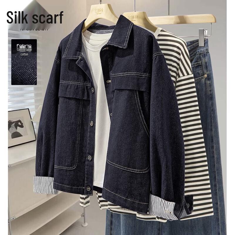 Женская винтажная стираная джинсовая куртка с контрастной отстрочкой M