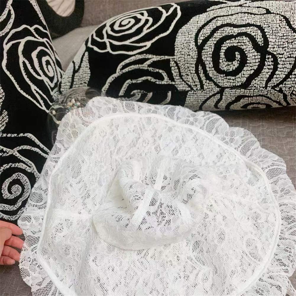 UV Lace Sun Hat with Wide Makes Face Look Smaller [LeafIn] Women's Hat, Protection, Hat, Spring/Summer, Hat, Drawstring, Brim, (Adult, White)