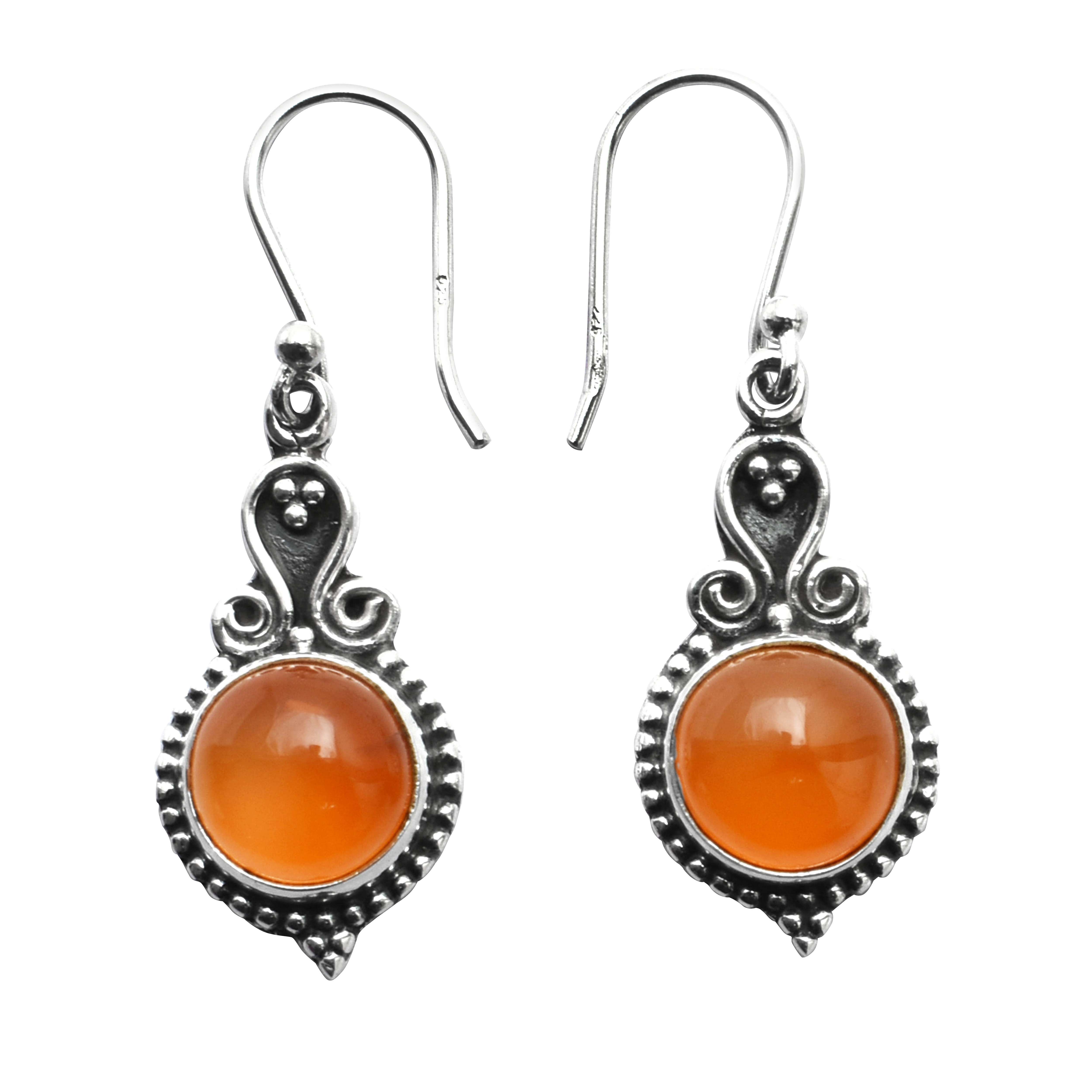 

Carnelian Gemstone Earrings Solid 925 Sterling Silver Handmade Earrings Jewelry Gift For Women And Girls E-3558