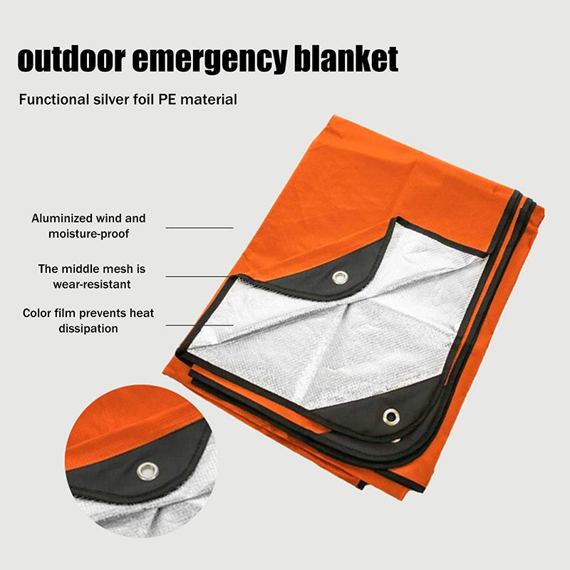 1 Stück Outdoor Multifunktions-Notfalldecke Pe Survival Camping Isoliert Notfallgebrauch Tragbar Kompakt Faltbar Decke