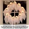 Ghirlanda Fantasma di Halloween per Porta d'Ingresso Ghirlande Decorative Illuminate Decorazione da Appendere per Festa in Casa, Appendiporta Decorazione di Halloween