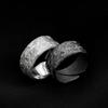 Vintage Fault Stone Vein Ring For Men Jewelry Personality Black and White Texture Male Index Finger Ring 925 Silver Accessories