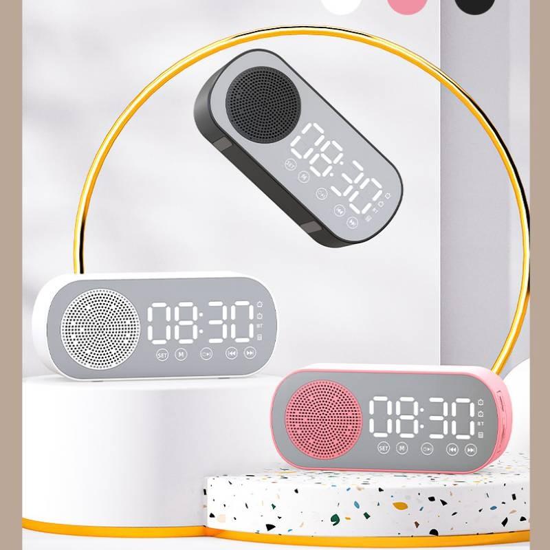 Digital Led Mirror Alarm Clock With Radio And Bluetooth Speaker For Use Daily