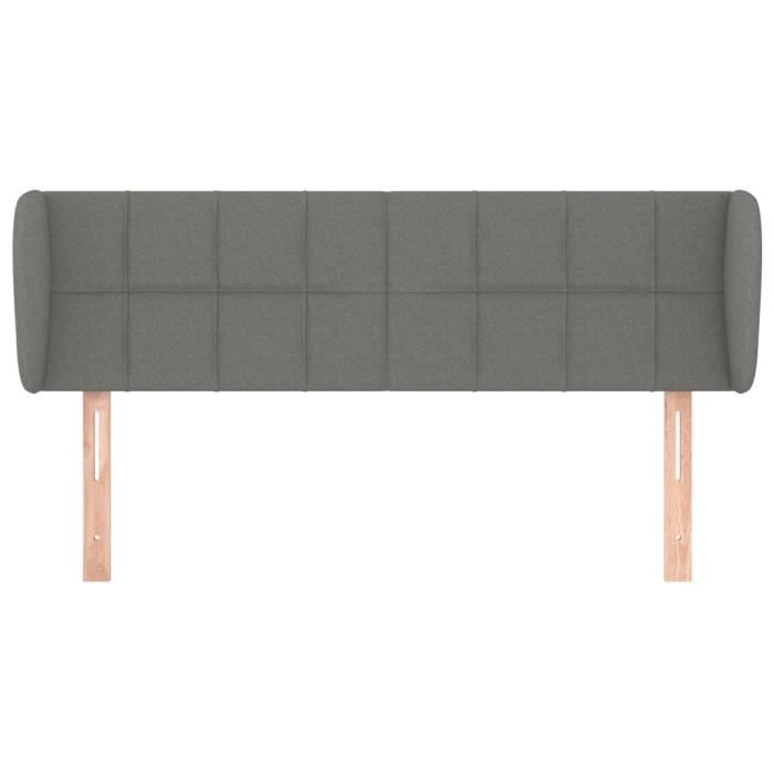 VidaXL Tête de lit avec oreilles Gris foncé 147x23x78-88 cm Tissu3117143