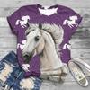 New Women T-Shirts Horse 3D Print Women's Round Neck Short Sleeve T Shirt Animal Graphic Tees Harajuku Y2K Tops Female Clothing
