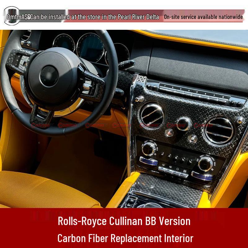 Dry Carbon Fiber Center Console Replacement for Rolls-Royce Cullinan Black Badge
