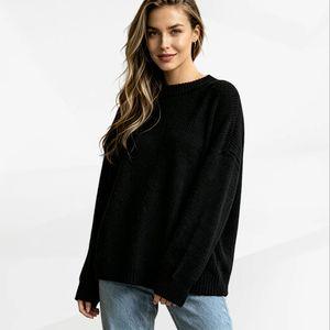 Long Sleevet Women Spring and Fall Korean Style Loose Fit Versatile Casual M чёрный