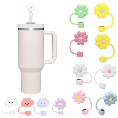 Straw Cover Cap For Cup, Silicone Straw Topper Compatible With Cup Tumbler With Handle,Straw Tip Covers For Cups Accessories