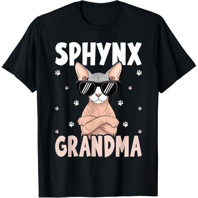 Sphynx Oma Kat Sphinx Naakte Kat T-shirt voor Mannen Vrouwen Kinderen