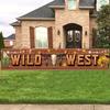 Western cowboy themed holiday party decorations, garden flags, banners, outdoor party decorations