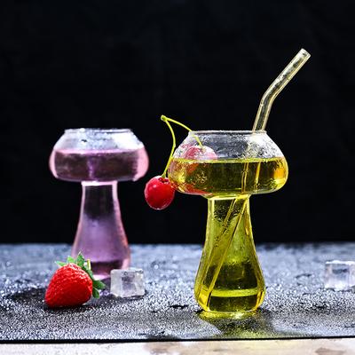Bicchiere da cocktail a forma di fungo carino, 260 ml, per bevande, birra, bicchiere da vino trasparente creativo