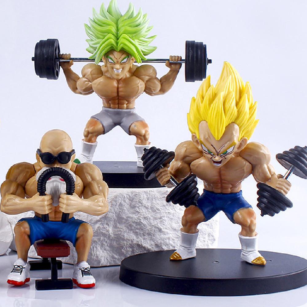Dragon Ball Anime Peripheral Handicrafts Fitness Muscle Goku Saiyan Model Ornaments Cross-border Wholesale