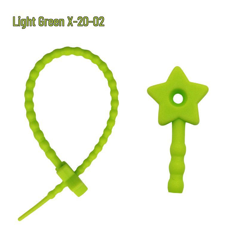 Multicolor TPR Silicone Zip Ties: Elastic Self-Locking, Reusable Cable Organizers & Keychain Pendants.