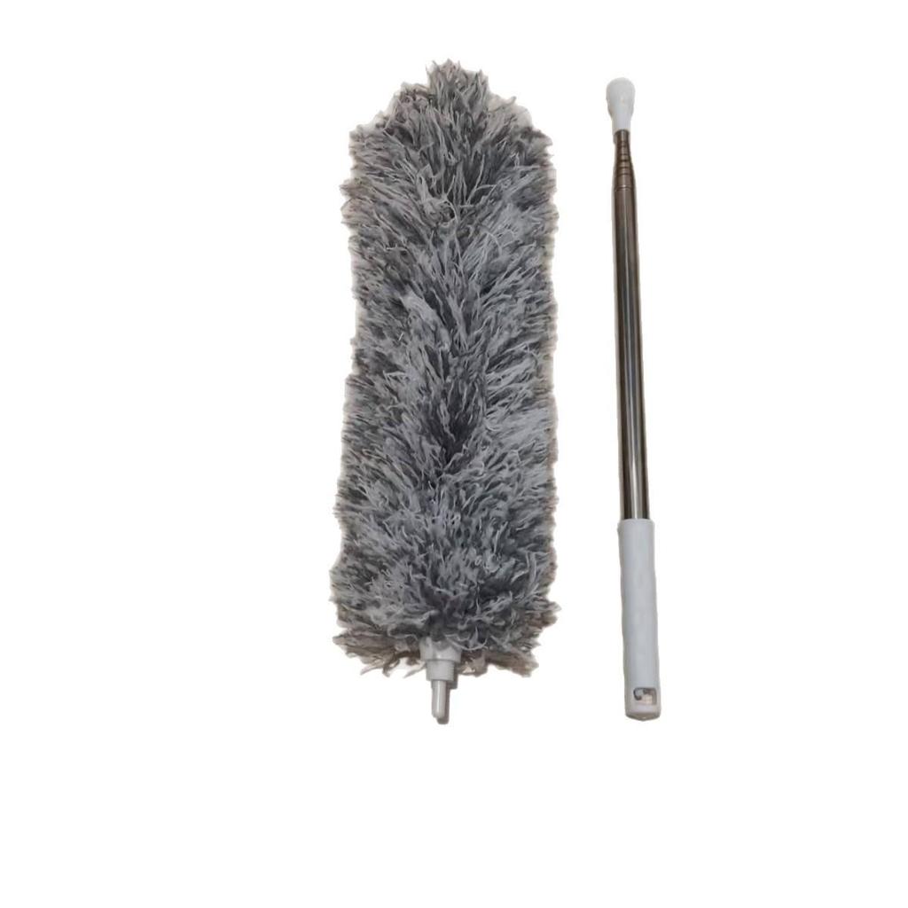 Curved Long-Handle Retractable Fiber Feather Duster for Car and Home Cleaning