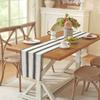 Bohemian Table Runner Knitted Table Runner with Tassels Black White Table Runner Dining Table Decoration for Farmhouse Weddings Parties