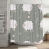 Whimsical Sheep Print Shower Curtain Set for Bathroom Decor Pink White Floral Design Fabric Bath Rug with Rings TaurusDuan