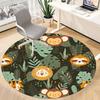 1pc Tropical Monkey Office Round Area Rug, Under Office Chairs Bedroom Living Room Home Decor, Room Deco